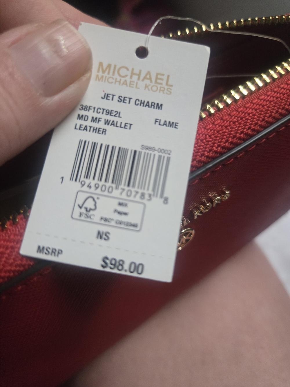 Michael Kors Red Zip-Around Leather Wallet - Picture 5 of 7